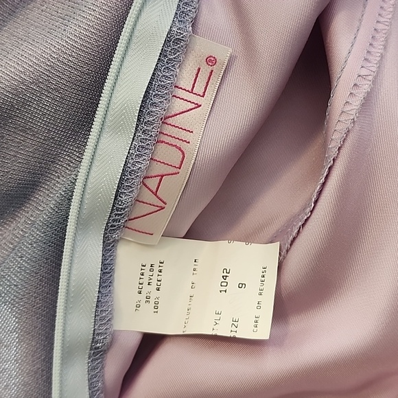 Nadine Dress Vintage 90s Mesh Overlay Maxi Blue Size 9 - Picture 10 of 14